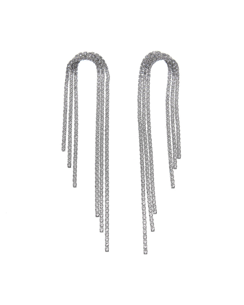 Κρεμαστά σκουλαρίκια με πέτρες lyod 4-10-1 - Ασημί