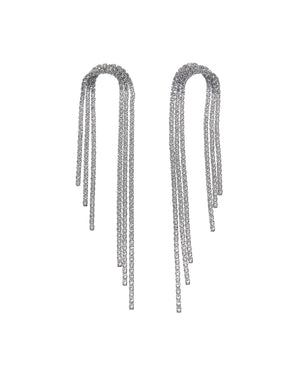 Κρεμαστά σκουλαρίκια με πέτρες lyod 4-10-1 - Ασημί