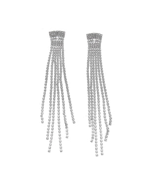 Κρεμαστά σκουλαρίκια με πέτρες lyod 4-11-1 - Ασημί