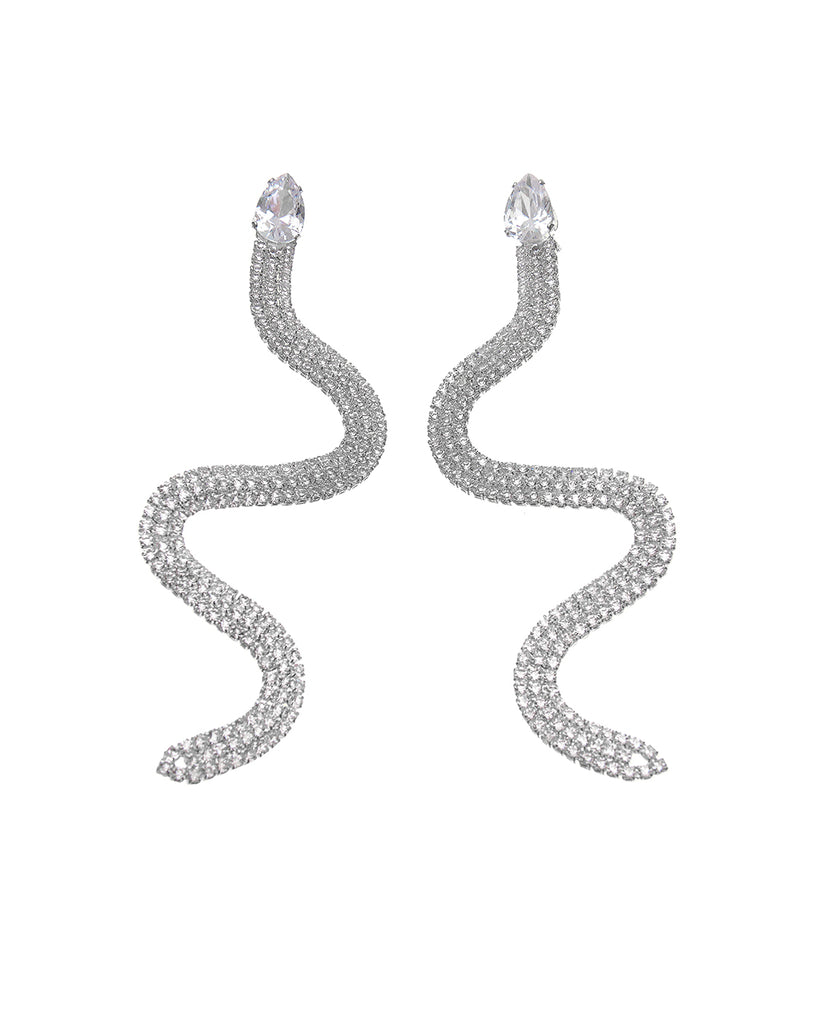 Κρεμαστά σκουλαρίκια με πέτρες lyod 4-12-1 - Ασημί