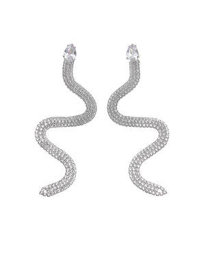 Κρεμαστά σκουλαρίκια με πέτρες lyod 4-12-1 - Ασημί