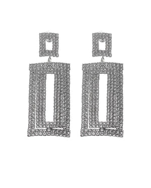 Κρεμαστά σκουλαρίκια με πέτρες lyod 4-15-4 - Ασημί