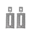 Κρεμαστά σκουλαρίκια με πέτρες lyod 4-15-4 - Ασημί