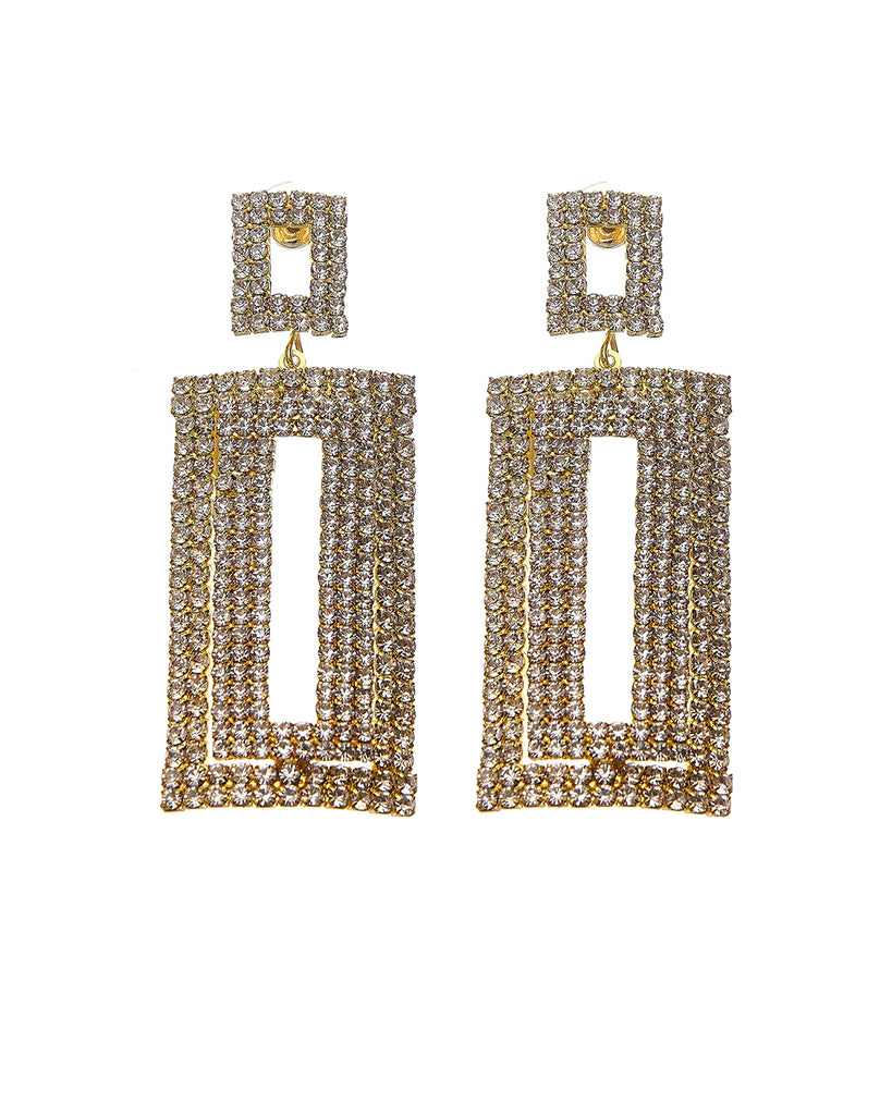 Κρεμαστά σκουλαρίκια με πέτρες lyod 4-15-4 - Χρυσό