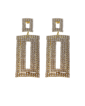 Κρεμαστά σκουλαρίκια με πέτρες lyod 4-15-4 - Χρυσό