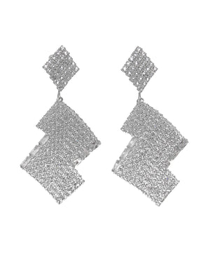 Κρεμαστά σκουλαρίκια με πέτρες lyod 4-16 - Ασημί