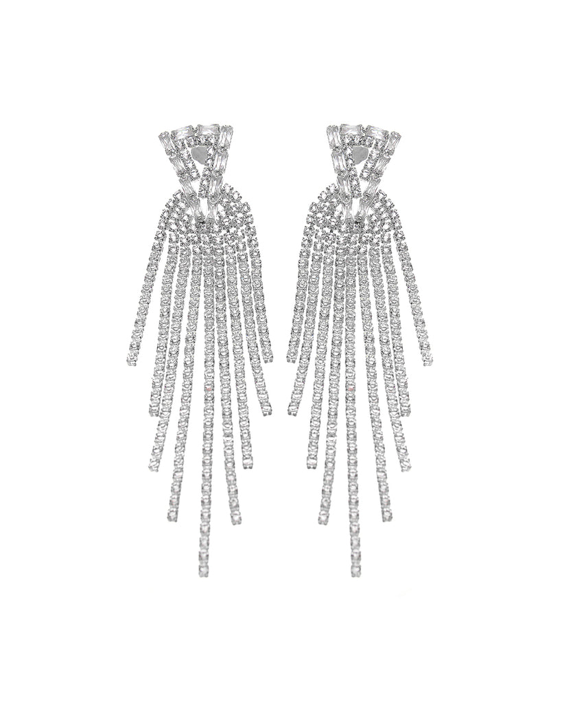 Κρεμαστά σκουλαρίκια με πέτρες lyod 4-5-1 - Ασημί