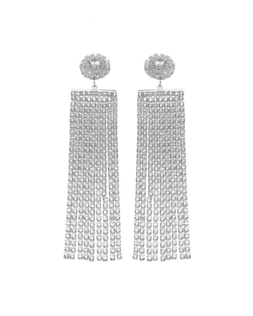 Κρεμαστά σκουλαρίκια με πέτρες lyod 4-3-1 - Ασημί