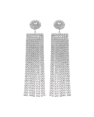 Κρεμαστά σκουλαρίκια με πέτρες lyod 4-3-1 - Ασημί