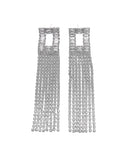 Κρεμαστά σκουλαρίκια με πέτρες lyod 4-4 - Ασημί