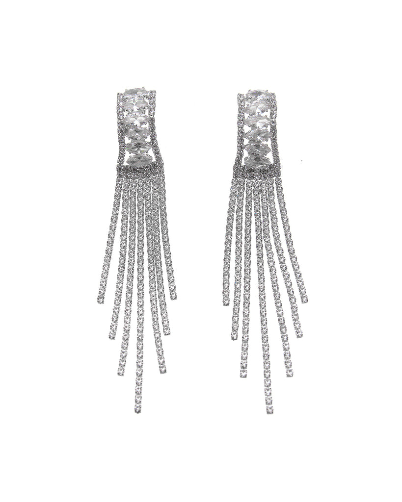 Κρεμαστά σκουλαρίκια με πέτρες lyod 4-7-3 - Ασημί