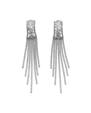 Κρεμαστά σκουλαρίκια με πέτρες lyod 4-7-3 - Ασημί