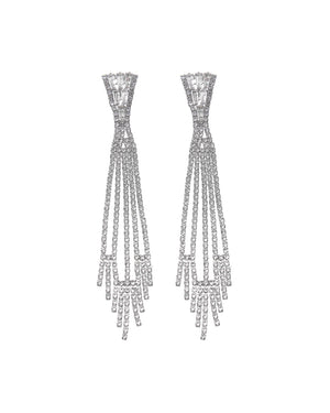 Κρεμαστά σκουλαρίκια με πέτρες lyod 4-9-1 - Ασημί