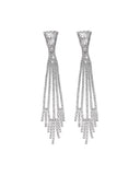 Κρεμαστά σκουλαρίκια με πέτρες lyod 4-9-1 - Ασημί