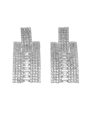 Κρεμαστά σκουλαρίκια με πέτρες lyod 5-2 - Ασημί