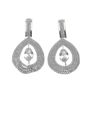 Κρεμαστά σκουλαρίκια με πέτρες lyod 6-1 - Ασημί