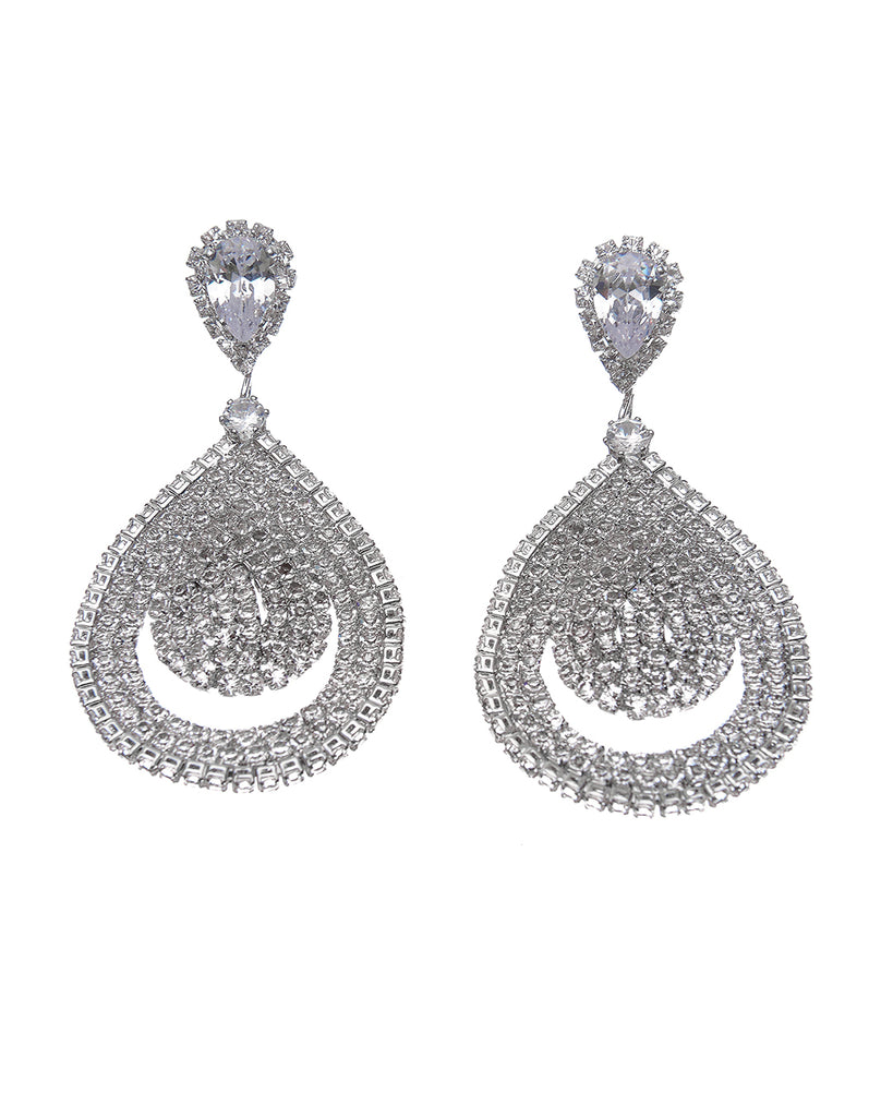 Κρεμαστά σκουλαρίκια με πέτρες lyod 6-11-3 - Ασημί