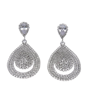 Κρεμαστά σκουλαρίκια με πέτρες lyod 6-11-3 - Ασημί