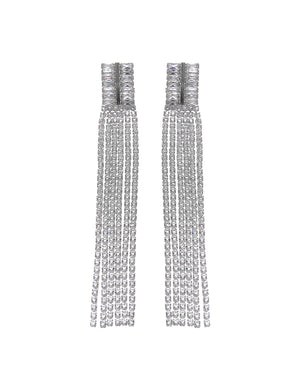 Κρεμαστά σκουλαρίκια με πέτρες lyod 6-13-1 - Ασημί