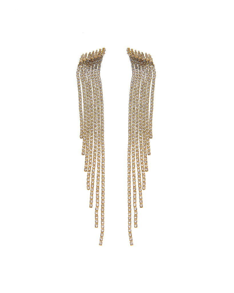 Κρεμαστά σκουλαρίκια με πέτρες lyod 6-14-1 - Χρυσό