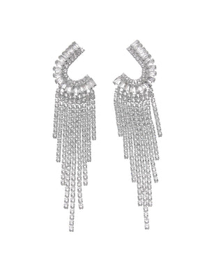 Κρεμαστά σκουλαρίκια με πέτρες lyod 6-16 - Ασημί