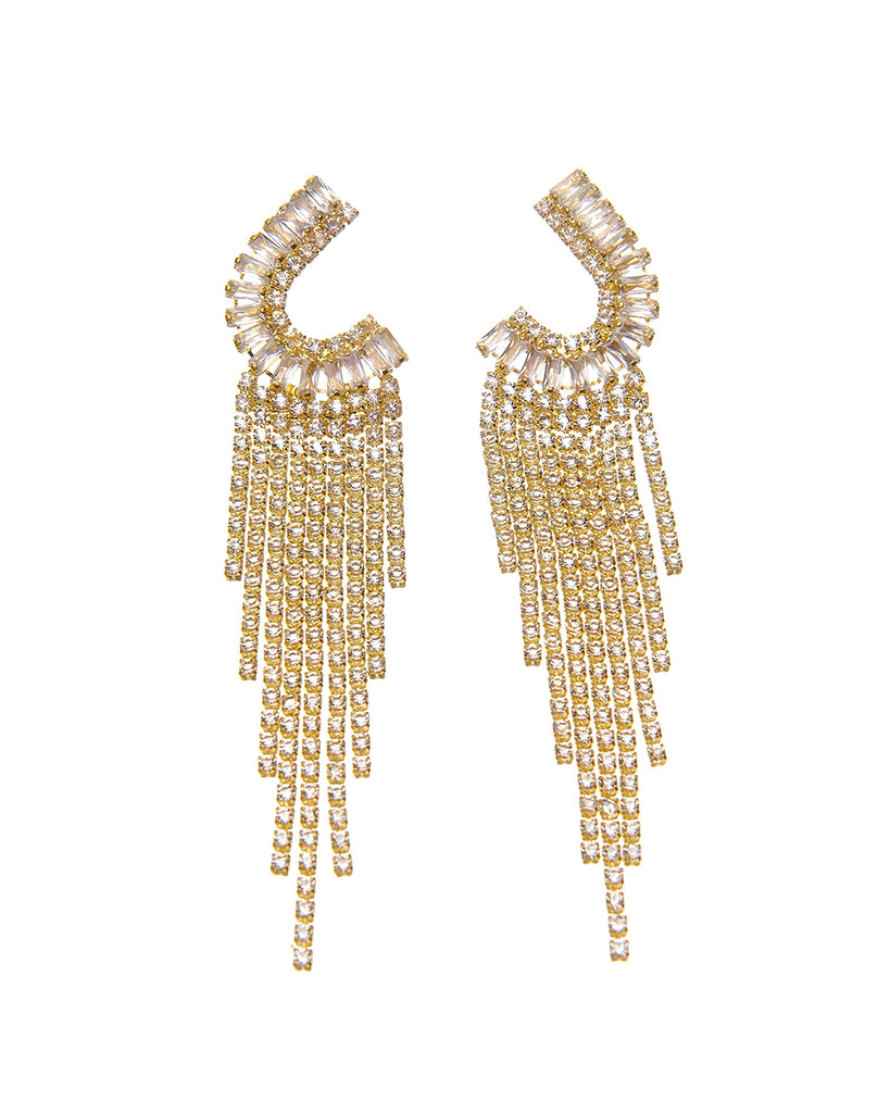 Κρεμαστά σκουλαρίκια με πέτρες lyod 6-16 - Χρυσό