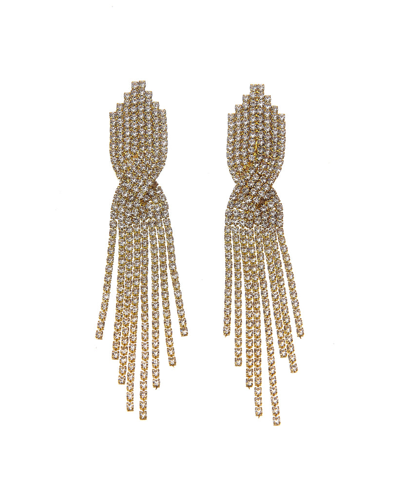 Κρεμαστά σκουλαρίκια με πέτρες lyod 6-17 - Χρυσό