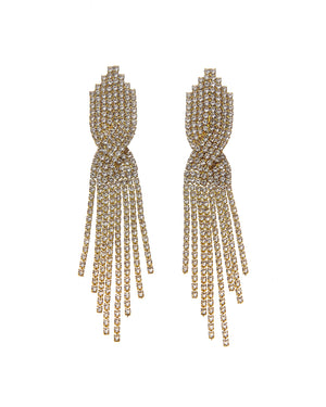 Κρεμαστά σκουλαρίκια με πέτρες lyod 6-17 - Χρυσό