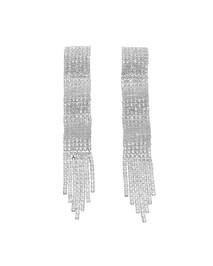 Κρεμαστά σκουλαρίκια με πέτρες lyod 6-20-1 - Ασημί