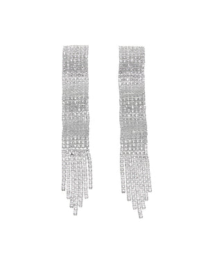 Κρεμαστά σκουλαρίκια με πέτρες lyod 6-20-1 - Ασημί