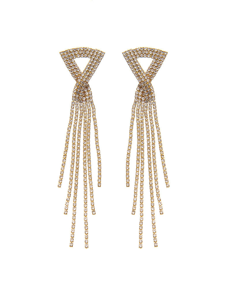 Κρεμαστά σκουλαρίκια με πέτρες lyod 6-21 - Χρυσό