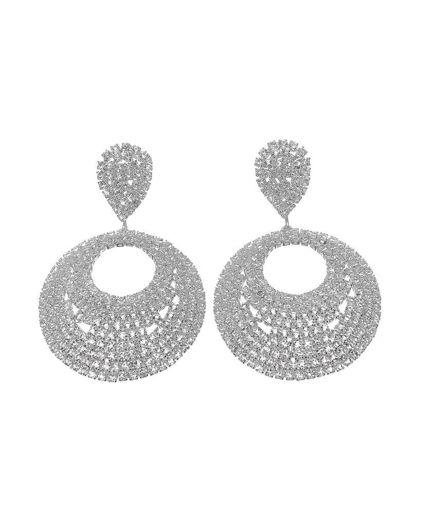 Κρεμαστά σκουλαρίκια με πέτρες lyod 6-3 - Ασημί