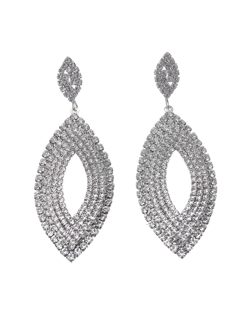 Κρεμαστά σκουλαρίκια με πέτρες lyod 6-5-1 - Ασημί