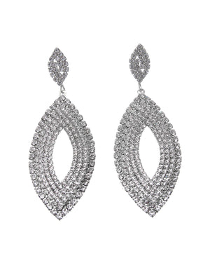 Κρεμαστά σκουλαρίκια με πέτρες lyod 6-5-1 - Ασημί