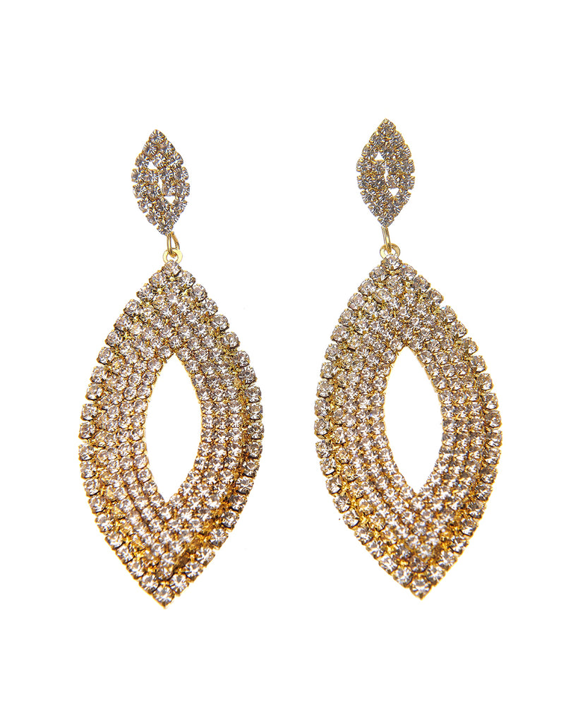 Κρεμαστά σκουλαρίκια με πέτρες lyod 6-5-1 - Χρυσό