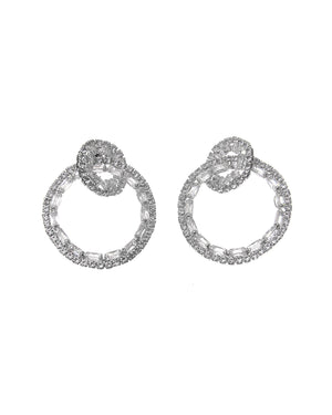 Κρεμαστά σκουλαρίκια με πέτρες lyod 6-6-2 - Ασημί