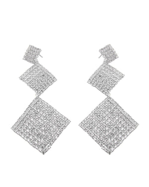 Κρεμαστά σκουλαρίκια με πέτρες lyod 6-7-1 - Ασημί