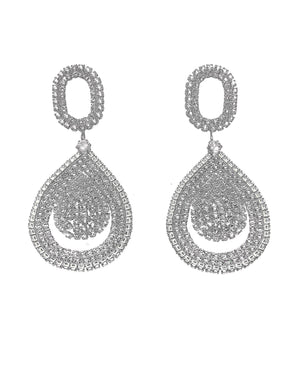 Κρεμαστά σκουλαρίκια με πέτρες lyod 6-8 - Ασημί