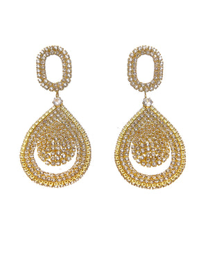 Κρεμαστά σκουλαρίκια με πέτρες lyod 6-8 - Χρυσό