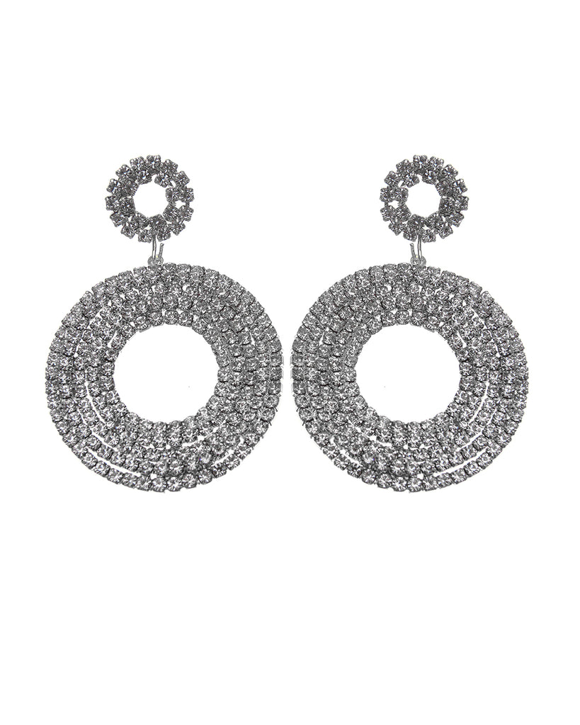 Κρεμαστά σκουλαρίκια με πέτρες lyod 7-1-1 - Ασημί