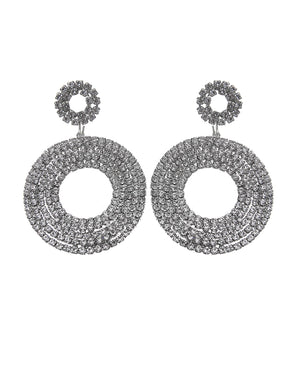 Κρεμαστά σκουλαρίκια με πέτρες lyod 7-1-1 - Ασημί