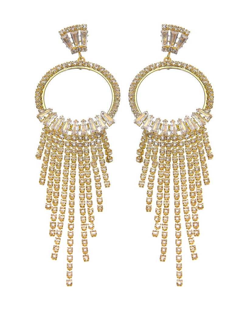 Κρεμαστά σκουλαρίκια με πέτρες lyod 7-11-1 - Χρυσό