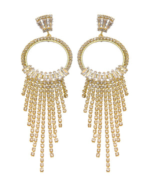 Κρεμαστά σκουλαρίκια με πέτρες lyod 7-11-1 - Χρυσό