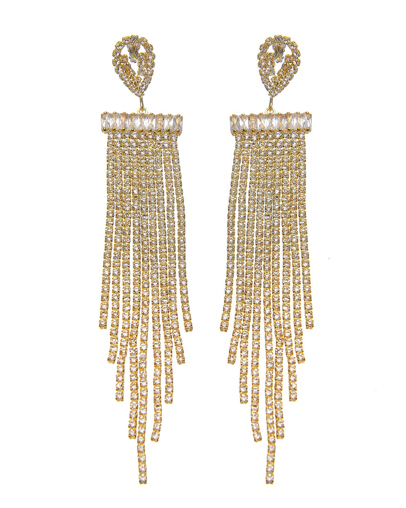 Κρεμαστά σκουλαρίκια με πέτρες lyod 7-12-1 - Χρυσό