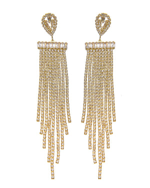 Κρεμαστά σκουλαρίκια με πέτρες lyod 7-12-1 - Χρυσό