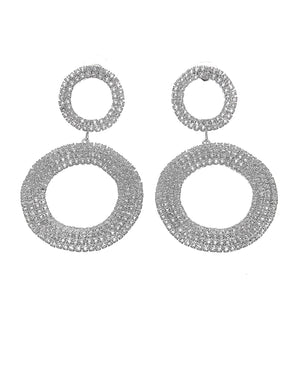 Κρεμαστά σκουλαρίκια με πέτρες lyod 7-2-4 - Ασημί