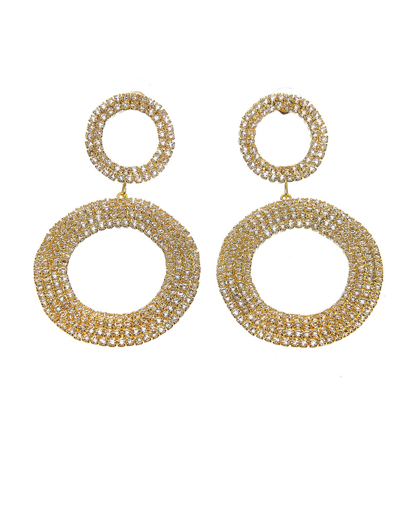 Κρεμαστά σκουλαρίκια με πέτρες lyod 7-2-4 - Χρυσό