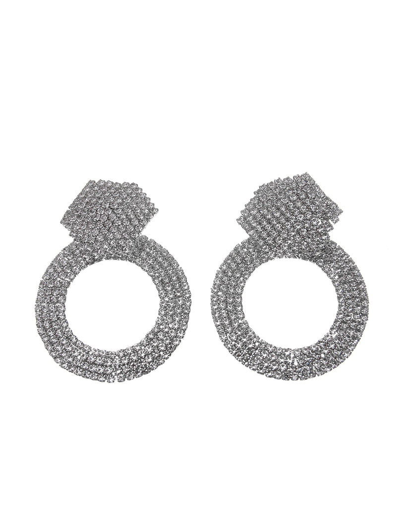 Κρεμαστά σκουλαρίκια με πέτρες lyod 7-3-1 - Ασημί