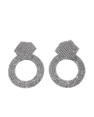 Κρεμαστά σκουλαρίκια με πέτρες lyod 7-3-1 - Ασημί