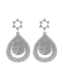 Κρεμαστά σκουλαρίκια με πέτρες lyod 7-6 - Ασημί